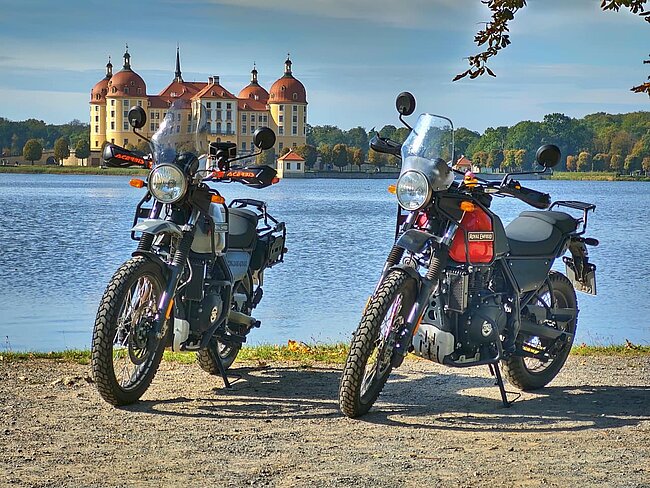 Moritzburg mit Motorrädern